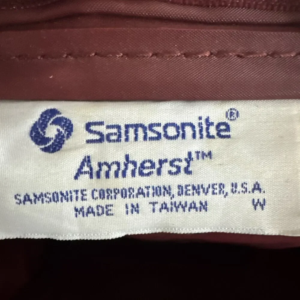 Vintage Samsonite Maroon Travel Shoulder Bag - 1990s Overnight Flight Cabin Bag